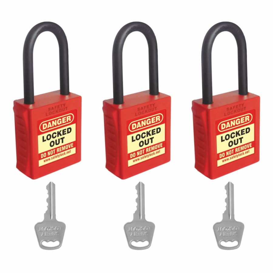 De-Electric Lockout Padlock with 42 mm Nylon Shackle – Key Different