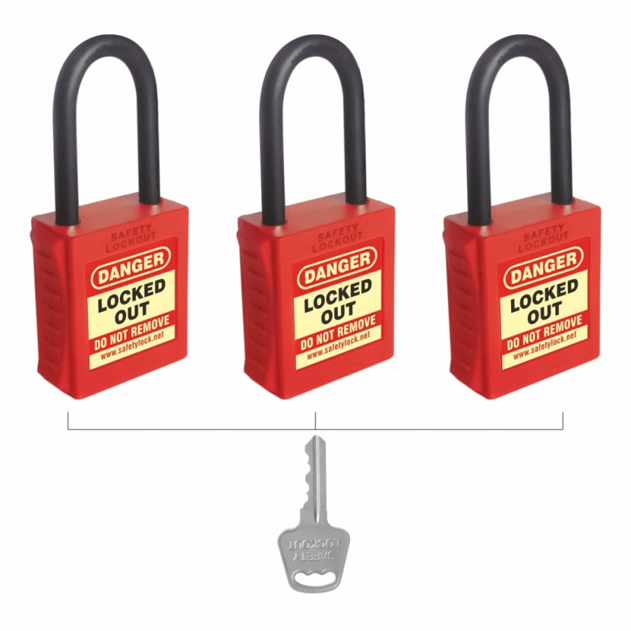 De-Electric Lockout Padlock with 42 mm Nylon Shackle – Key Alike