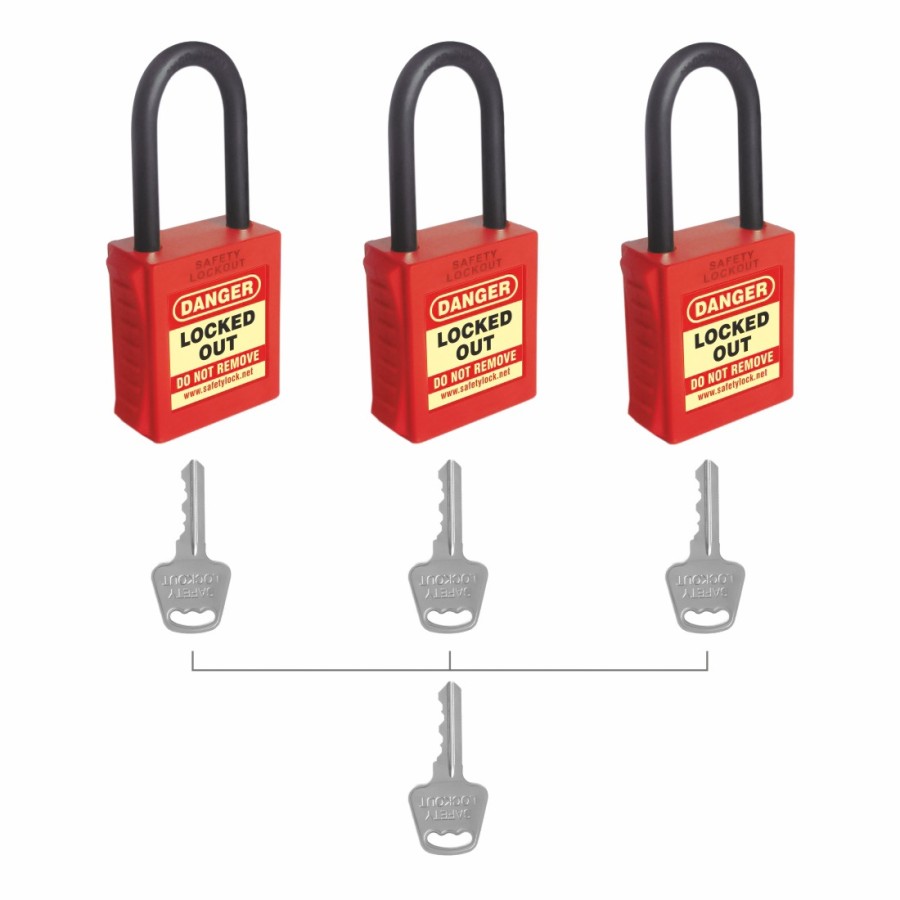 De-Electric Lockout Padlock with 42 mm Nylon Shackle – Key Different + Master Key