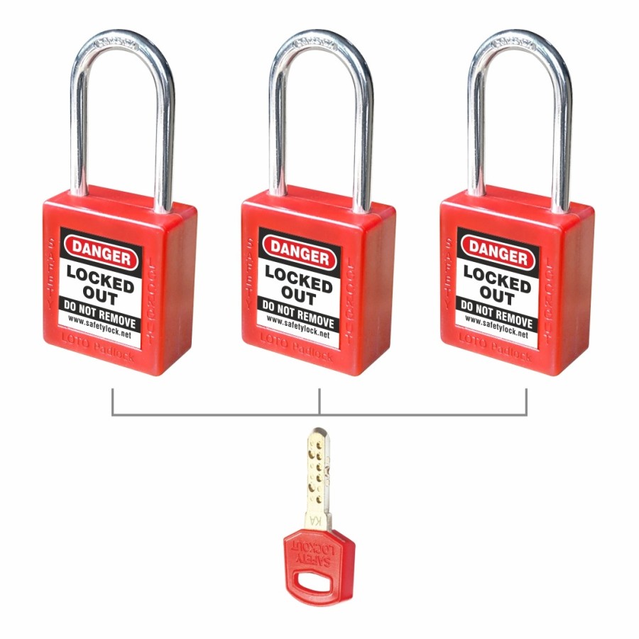 Series 5 – Computer Key Lockout Safety Padlock with Steel Shackle – Key Alike