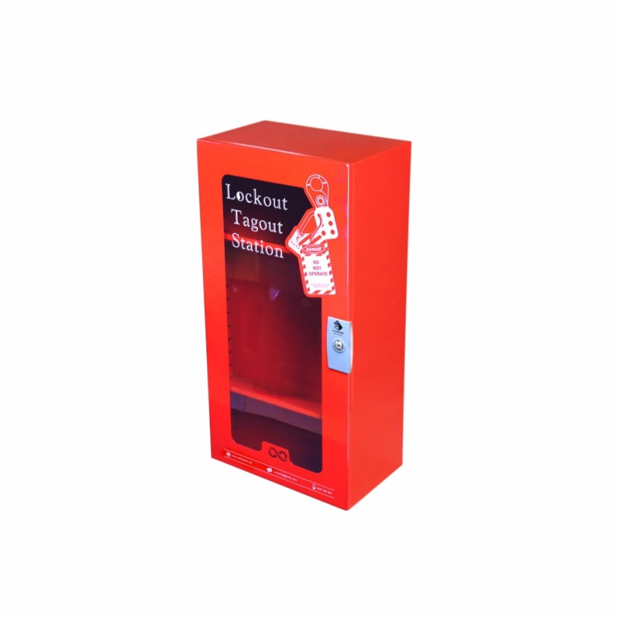 Large Size Lockout Tagout Station – H30 X W15 X D9 inch with Clear Fascia